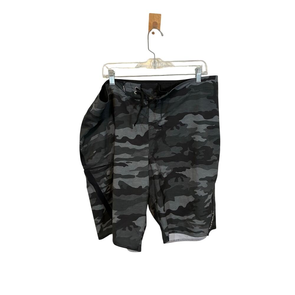O'Neill Superfreak Camo Boardshorts Mens 38 Surf Swim Stretch Performance